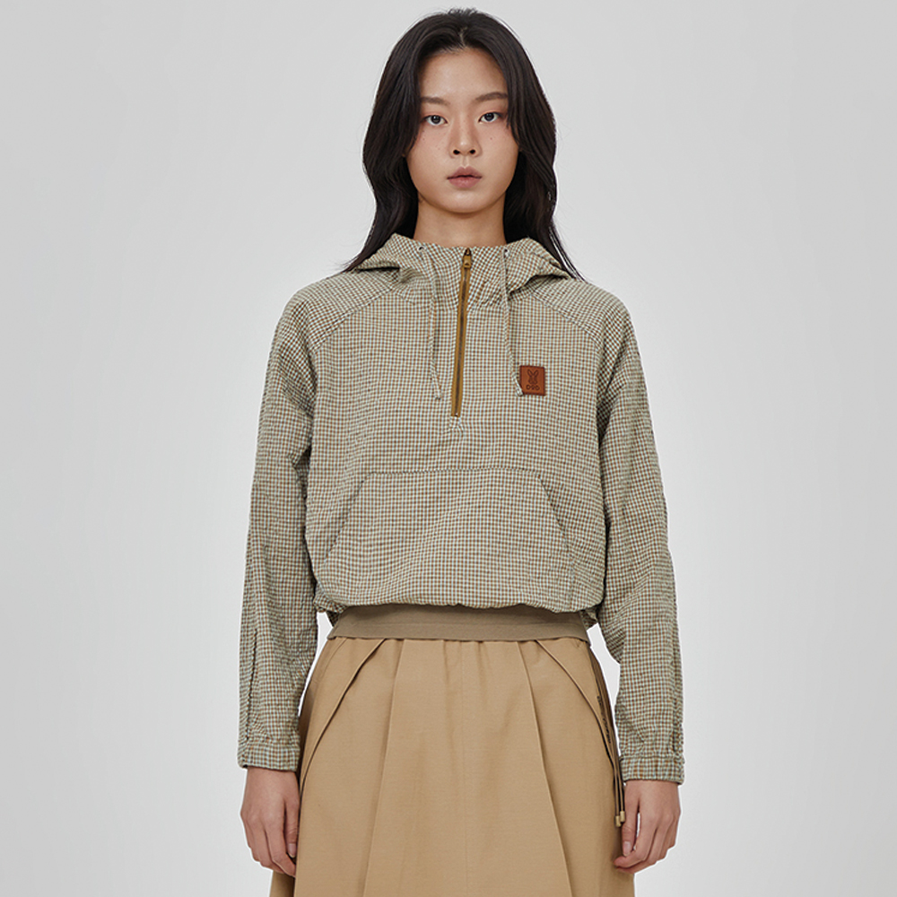 시어서커 후드 아노락 여자(BROWN)
