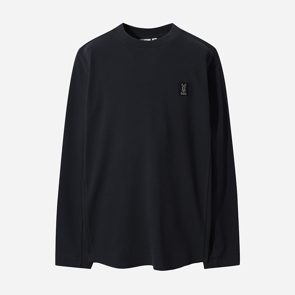 그리드 와플 롱 티셔츠(CHARCOAL GREY)