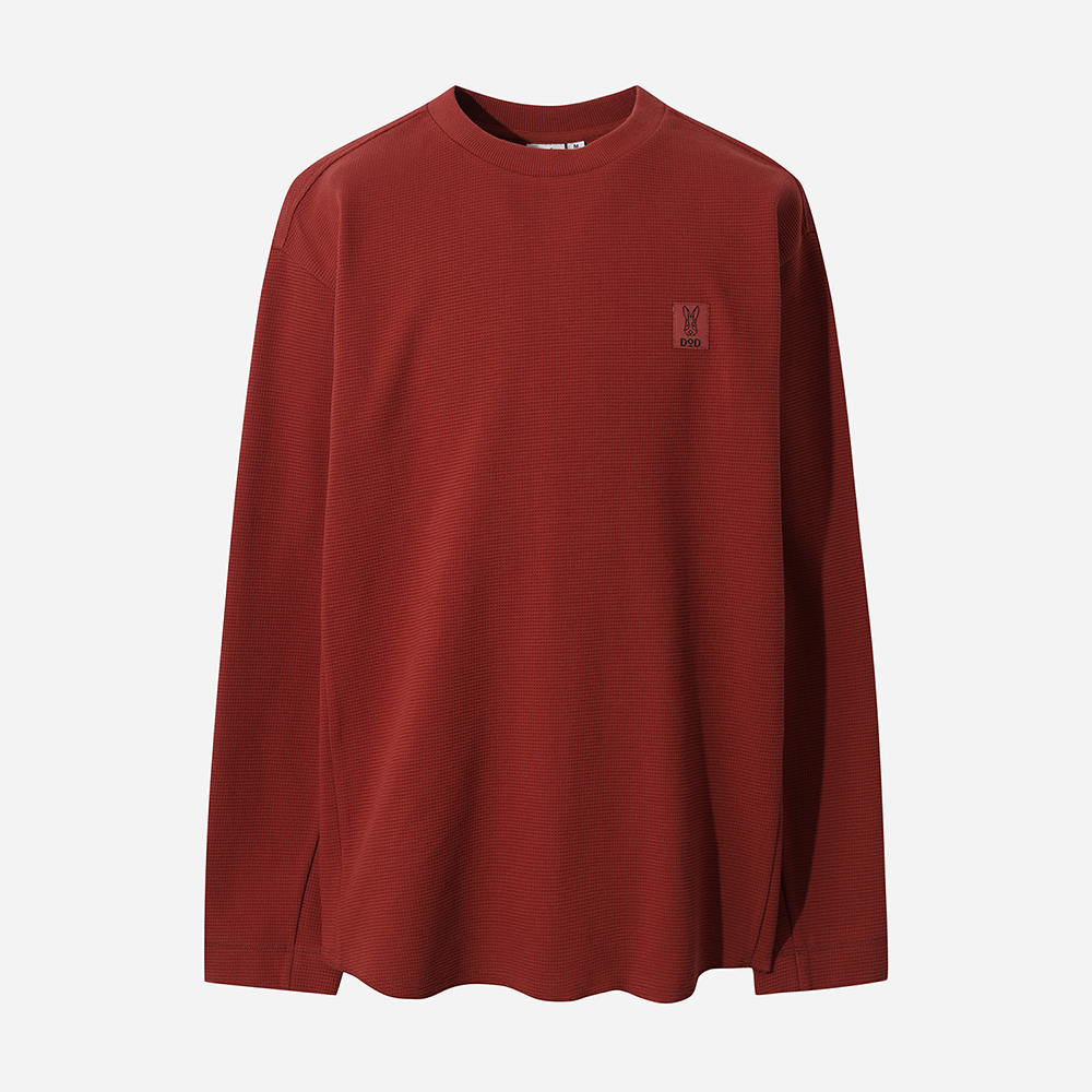 그리드 와플 롱 티셔츠(RED)