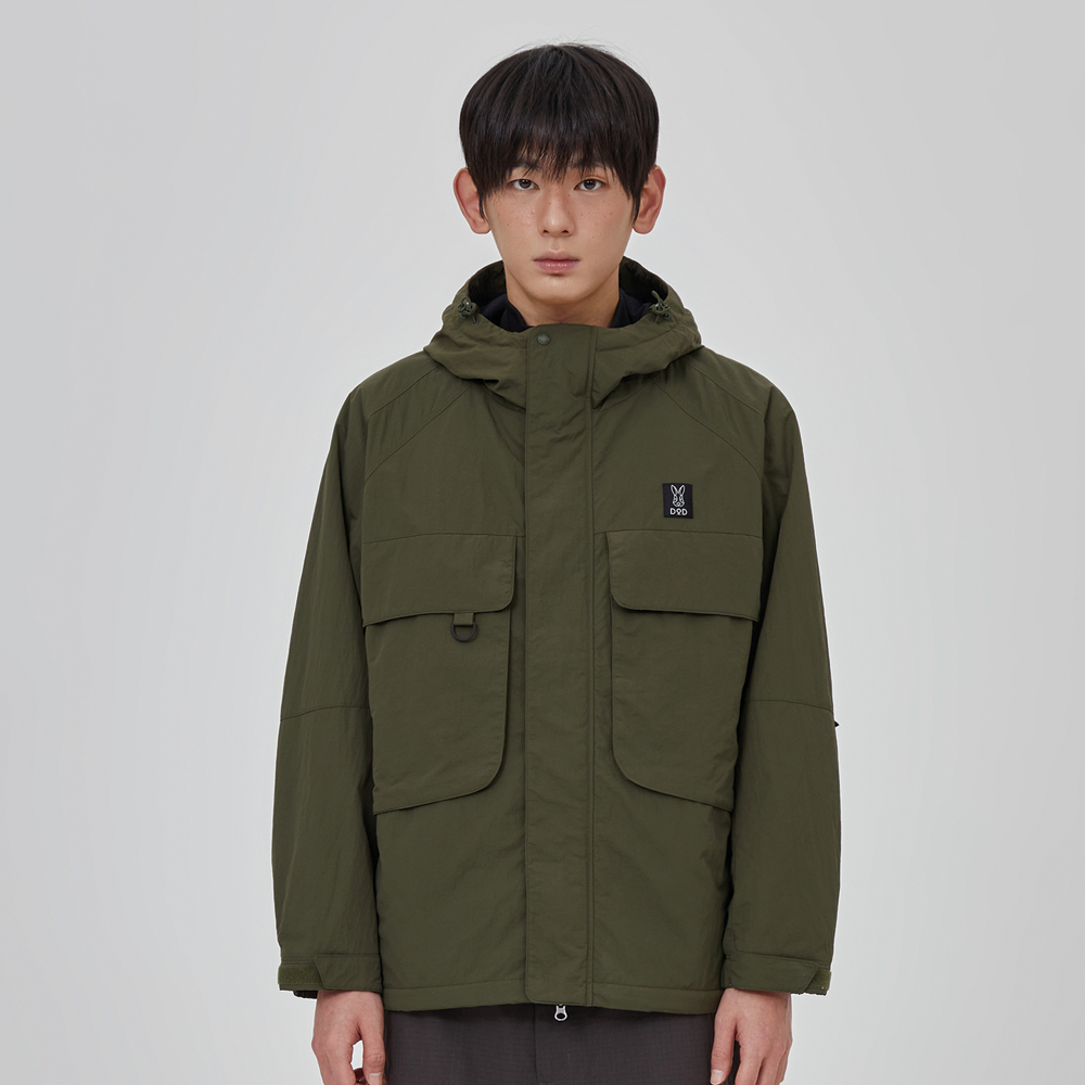 옥타 패딩 후드 자켓(KHAKI)