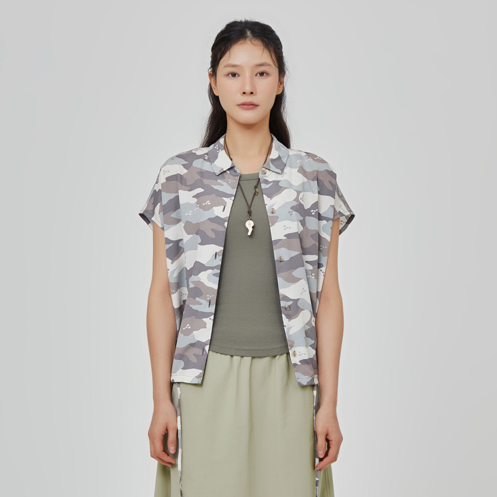 이지 알로하 셔링 숏 셔츠 여자(BEIGE PATTERN)