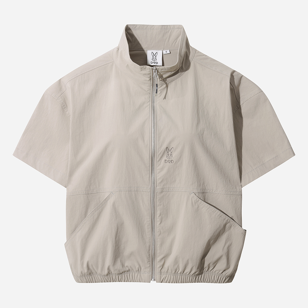 아이스클래쉬 반팔 스탠넥 자켓 여자(DARK BEIGE)