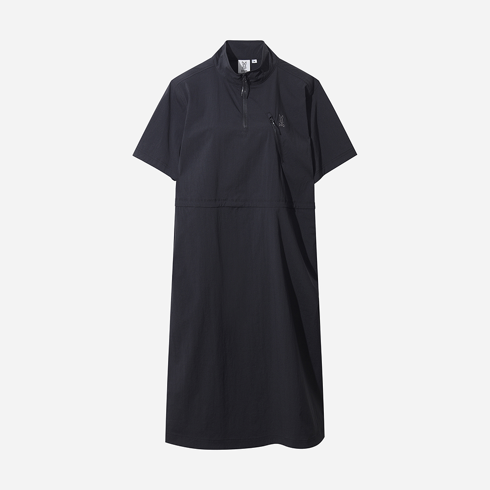 아이스클래쉬 스탠넥 원피스 여자(BLACK)
