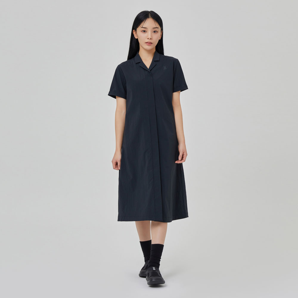 마이로 브이넥 원피스 여자(BLACK)