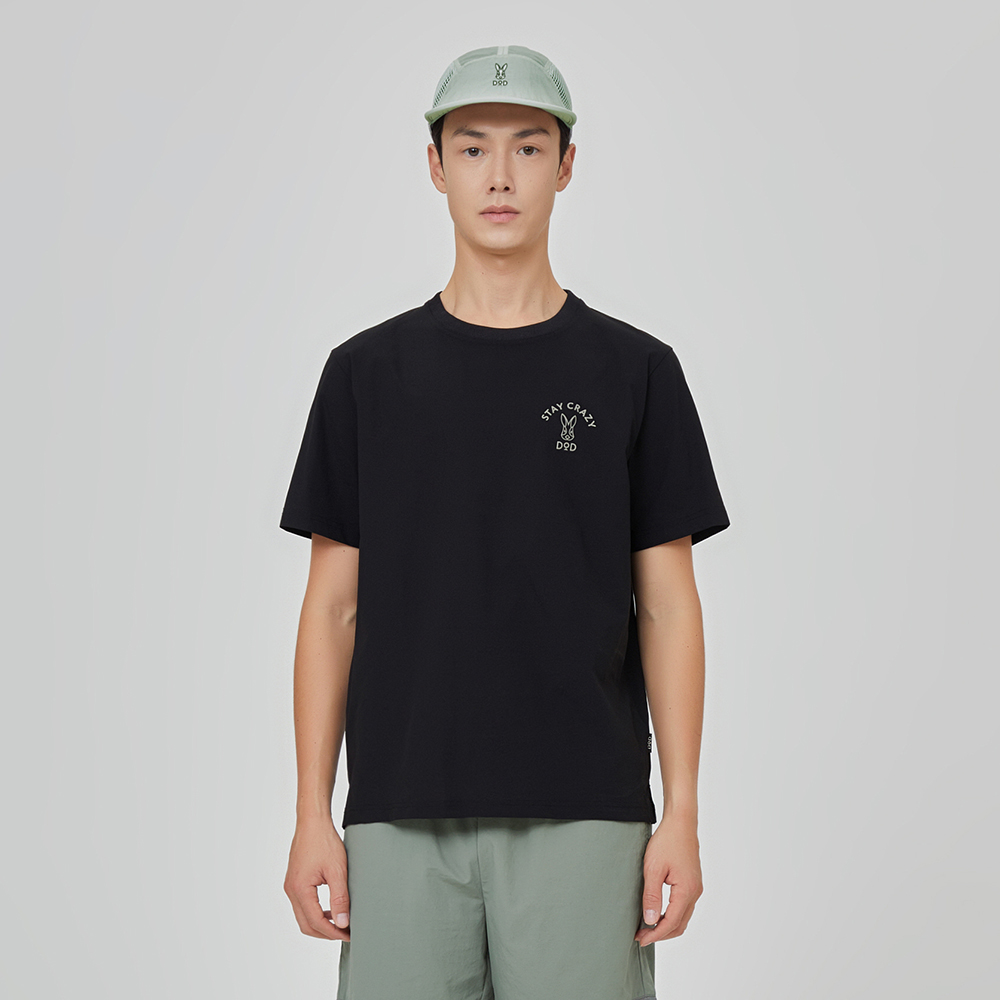 쿼드400 베이직 로고 반팔 티셔츠 (BLACK)