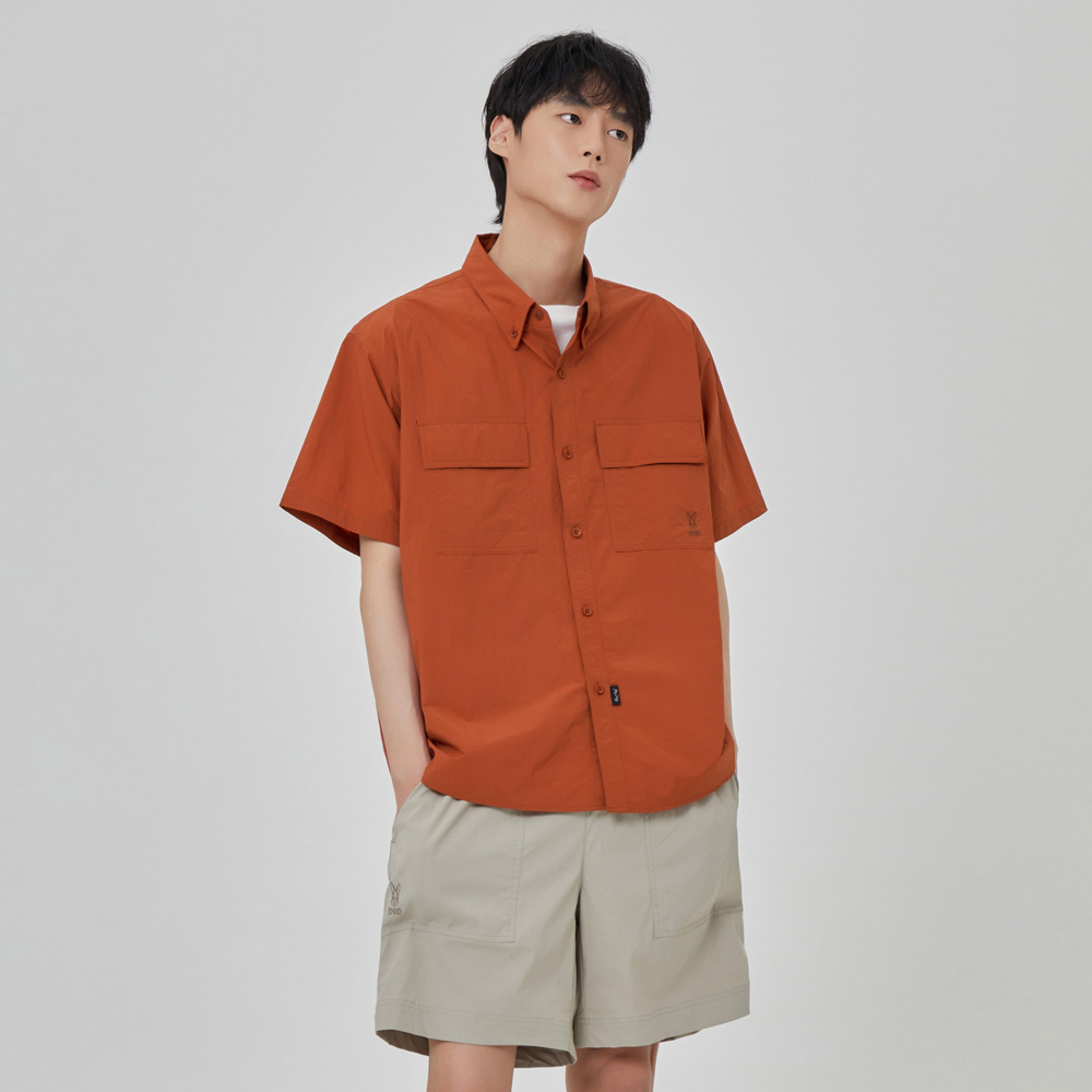 러슬 경량 숏 셔츠(D.ORANGE)